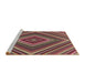 Sideview of Machine Washable Transitional Brass Green Rug, wshpat1444brn