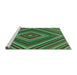 Sideview of Machine Washable Transitional Lime Green Rug, wshpat1444grn