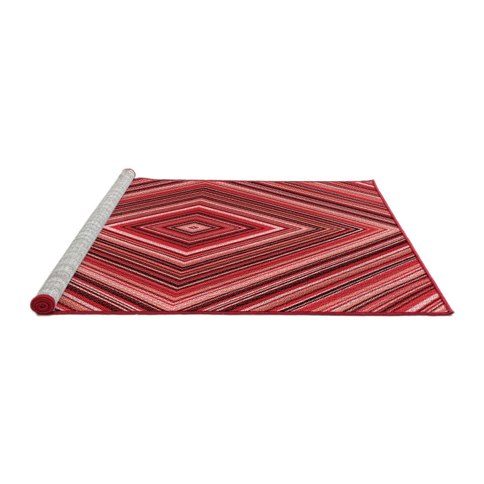 Sideview of Machine Washable Transitional Red Rug, wshpat1444rd