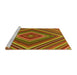 Sideview of Machine Washable Transitional Green Rug, wshpat1444yw