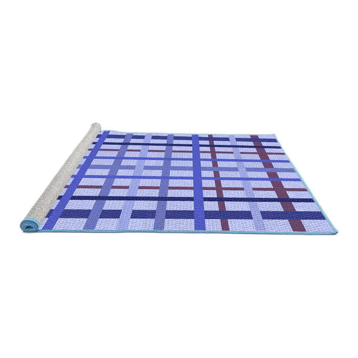 Sideview of Machine Washable Transitional Royal Blue Rug, wshpat1445blu