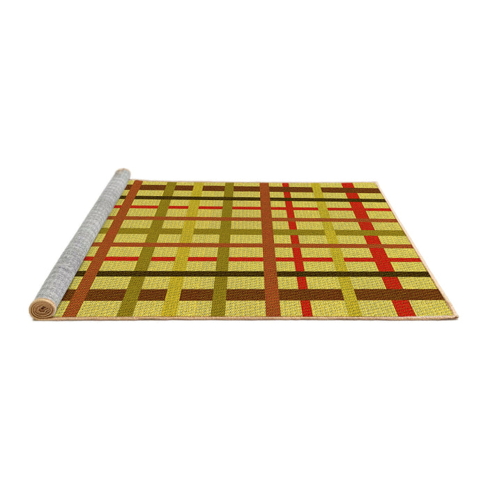 Sideview of Machine Washable Transitional Yellow Rug, wshpat1445yw