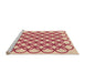 Sideview of Machine Washable Transitional Crimson Red Rug, wshpat1446org