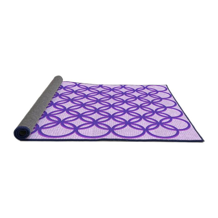 Thickness of Patterned Blossom Pink Rug, pat1446pur