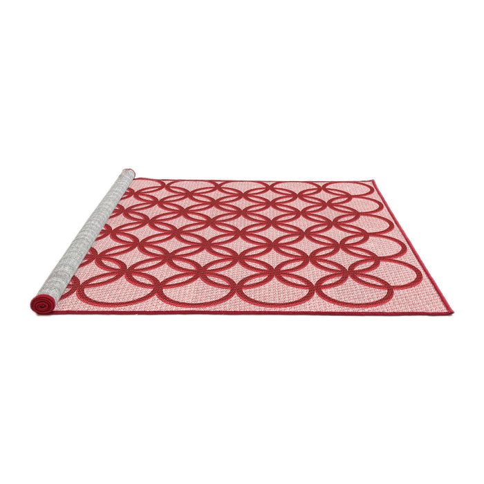 Sideview of Machine Washable Transitional Red Rug, wshpat1446rd