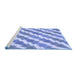 Sideview of Machine Washable Transitional Royal Blue Rug, wshpat1447blu