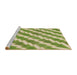 Sideview of Machine Washable Transitional Green Rug, wshpat1447brn