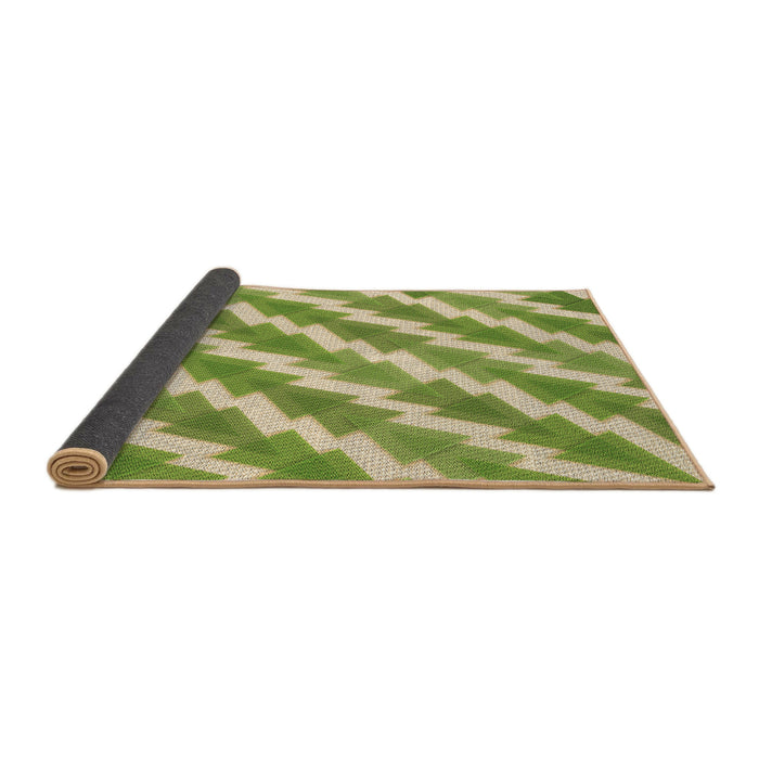 Thickness of Patterned Green Rug, pat1447brn