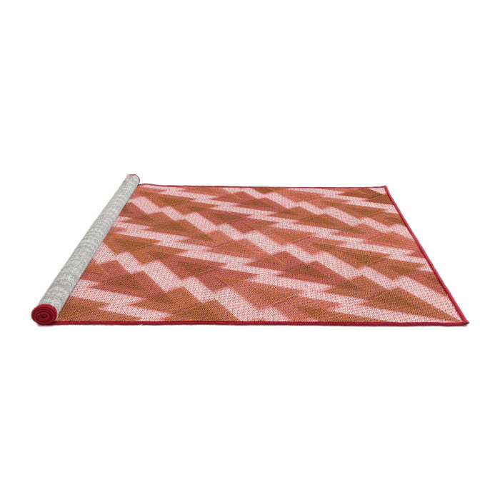 Sideview of Machine Washable Transitional Orange Red Orange Rug, wshpat1447rd