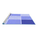 Sideview of Machine Washable Transitional Royal Blue Rug, wshpat1448blu