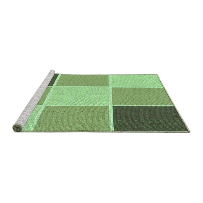 Sideview of Machine Washable Transitional Olive Green Rug, wshpat1448grn
