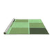 Sideview of Machine Washable Transitional Olive Green Rug, wshpat1448grn