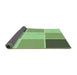 Thickness of Patterned Olive Green Rug, pat1448grn