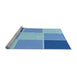 Sideview of Machine Washable Transitional Neon Blue Rug, wshpat1448lblu