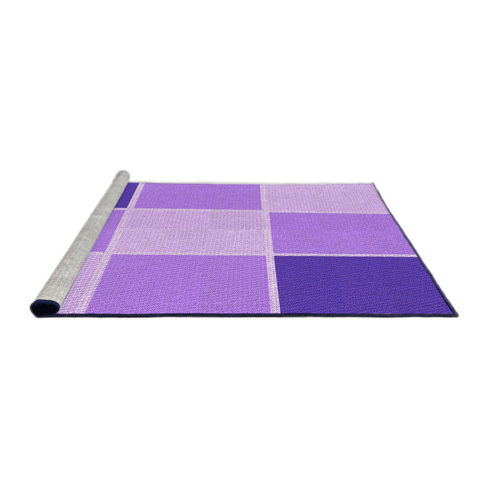 Sideview of Machine Washable Transitional Pastel Purple Pink Rug, wshpat1448pur
