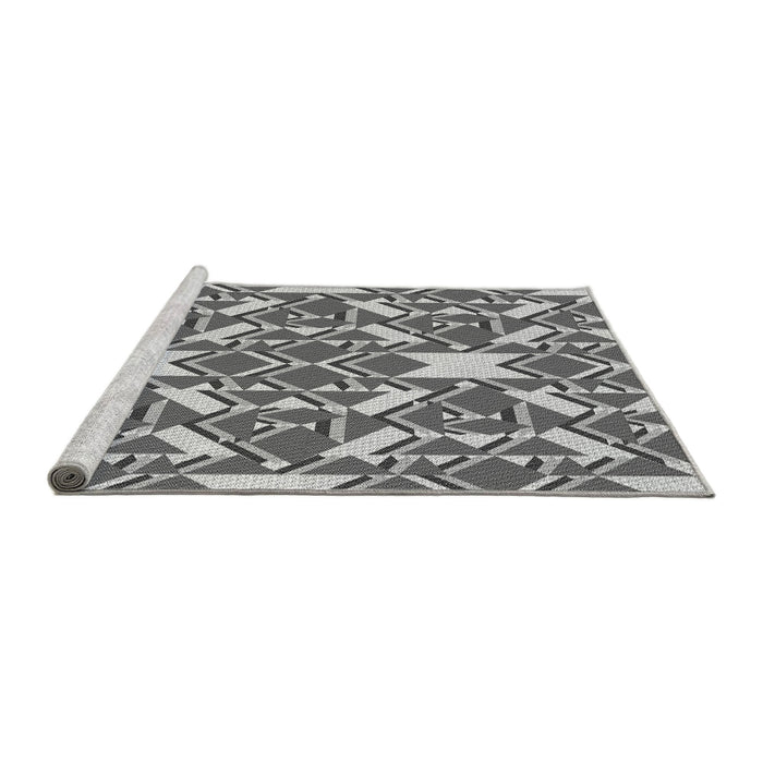 Sideview of Machine Washable Transitional Silver Gray Rug, wshpat1449gry