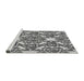 Sideview of Machine Washable Transitional Silver Gray Rug, wshpat1449gry