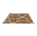 Sideview of Machine Washable Transitional Saddle Brown Rug, wshpat1449org