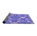 Thickness of Patterned Bright Lilac Purple Rug, pat1449pur