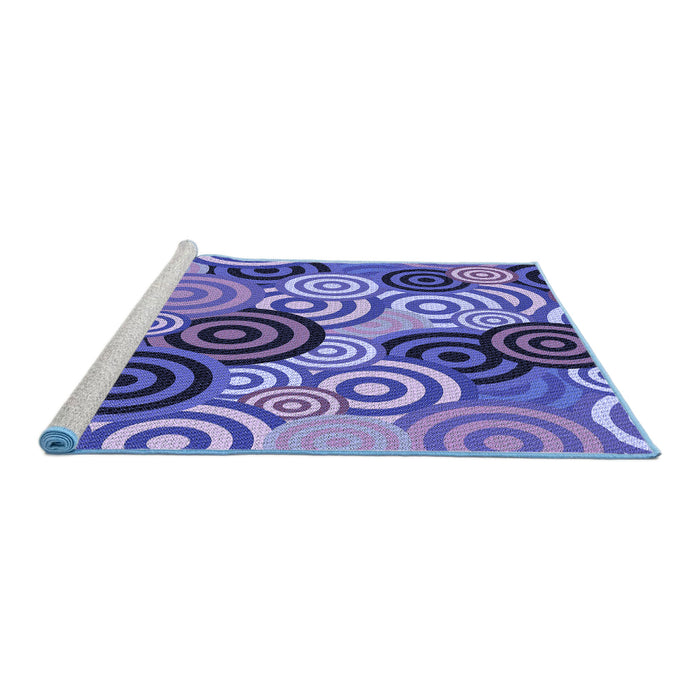 Sideview of Machine Washable Transitional Purple Mimosa Purple Rug, wshpat145blu