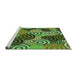 Sideview of Machine Washable Transitional Army Green Rug, wshpat145grn