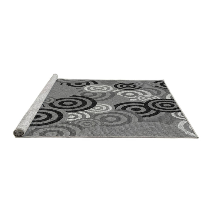 Sideview of Machine Washable Transitional Dark Gray Rug, wshpat145gry