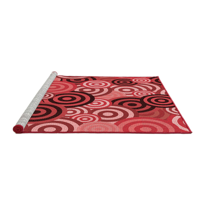 Sideview of Machine Washable Transitional Red Rug, wshpat145rd