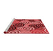 Sideview of Machine Washable Transitional Red Rug, wshpat145rd