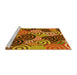 Sideview of Machine Washable Transitional Yellow Rug, wshpat145yw