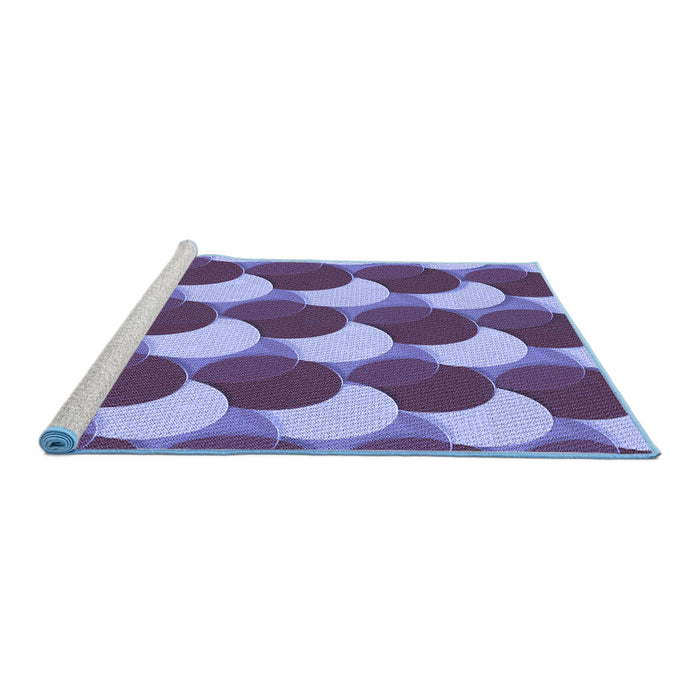 Sideview of Machine Washable Transitional Purple Rug, wshpat1450blu