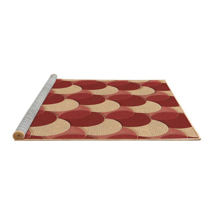 Sideview of Machine Washable Transitional Red Rug, wshpat1450brn