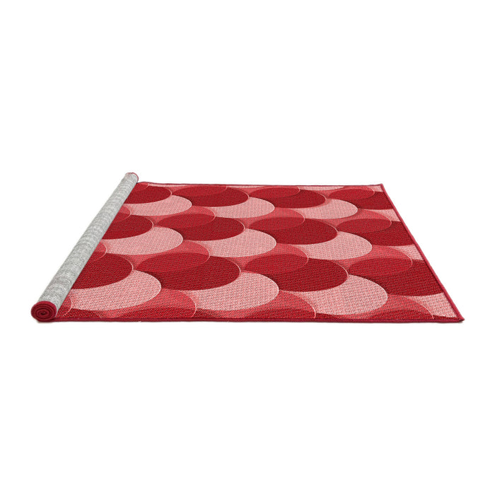 Sideview of Machine Washable Transitional Red Rug, wshpat1450rd