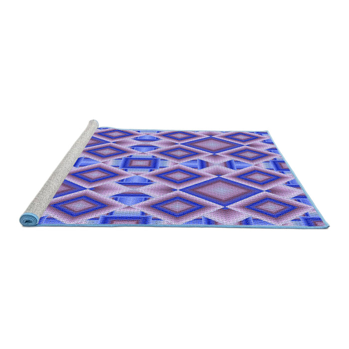 Sideview of Machine Washable Transitional Amethyst Purple Rug, wshpat1451blu