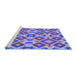 Sideview of Machine Washable Transitional Amethyst Purple Rug, wshpat1451blu