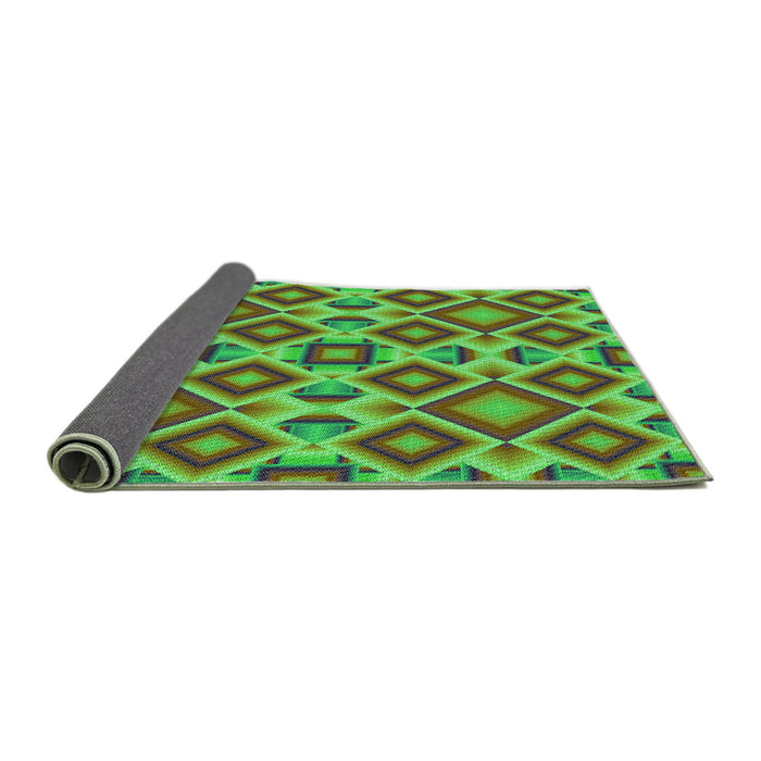 Thickness of Patterned Neon Green Rug, pat1451grn