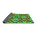 Thickness of Patterned Neon Green Rug, pat1451grn