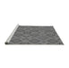 Sideview of Machine Washable Transitional Ash Gray Rug, wshpat1451gry