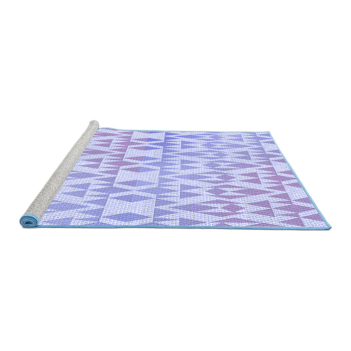 Sideview of Machine Washable Transitional Blue Rug, wshpat1452blu