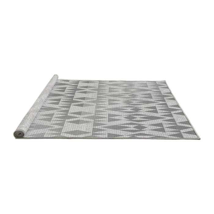 Sideview of Machine Washable Transitional Gunmetal Gray Rug, wshpat1452gry