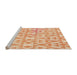 Sideview of Machine Washable Transitional Khaki Gold Rug, wshpat1452org