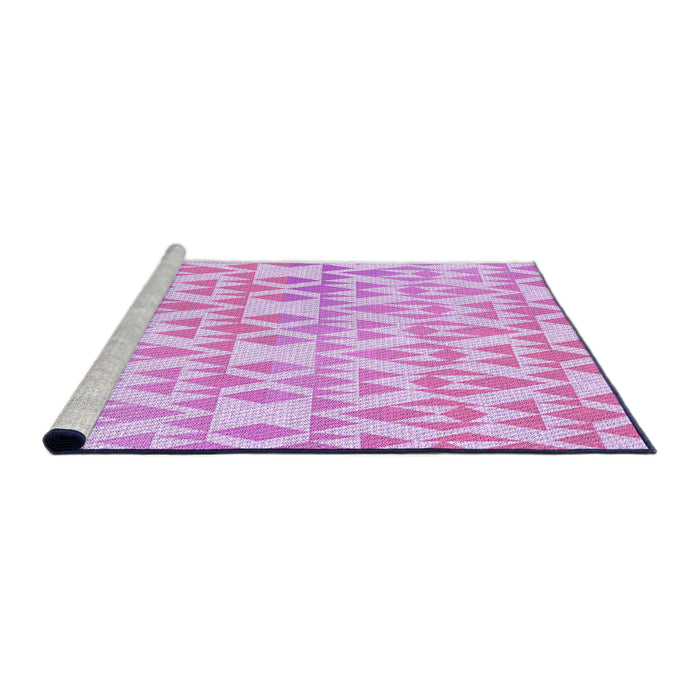 Sideview of Machine Washable Transitional Blossom Pink Rug, wshpat1452pur