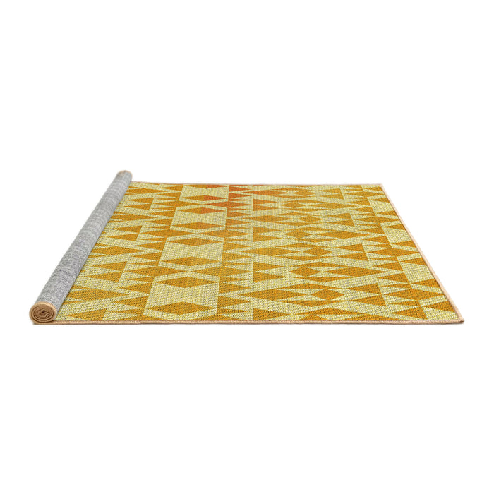 Sideview of Machine Washable Transitional Dark Orange Rug, wshpat1452yw
