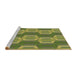 Sideview of Machine Washable Transitional Fern Green Rug, wshpat1453brn