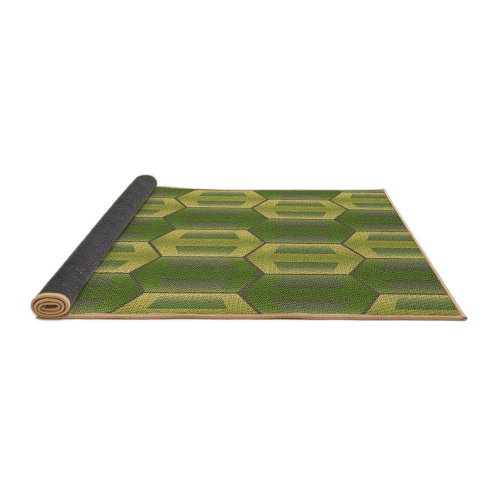 Thickness of Patterned Fern Green Rug, pat1453brn