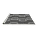 Sideview of Machine Washable Transitional Gunmetal Gray Rug, wshpat1453gry