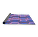 Thickness of Patterned Slate Blue Rug, pat1453pur