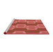 Sideview of Machine Washable Transitional Tomato Red Rug, wshpat1453rd