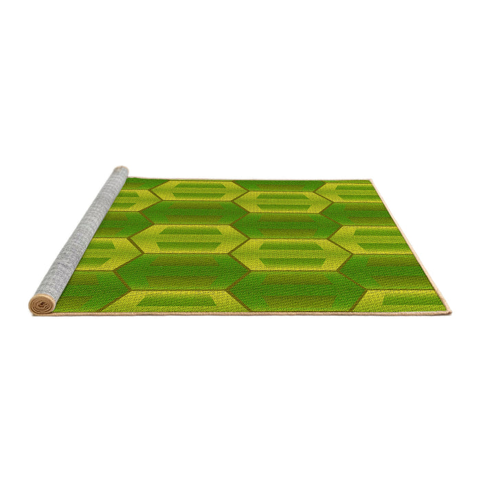 Sideview of Machine Washable Transitional Pistachio Green Rug, wshpat1453yw