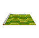 Sideview of Machine Washable Transitional Pistachio Green Rug, wshpat1453yw