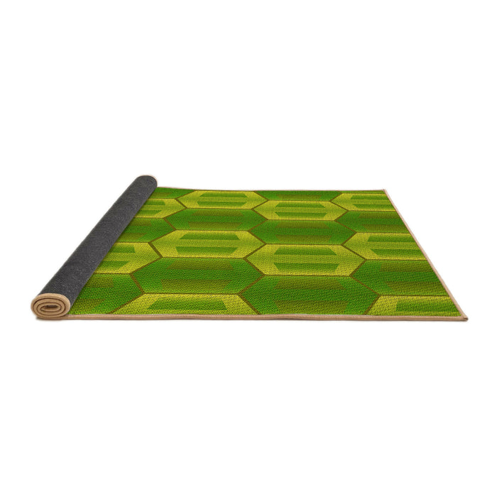 Thickness of Patterned Pistachio Green Rug, pat1453yw